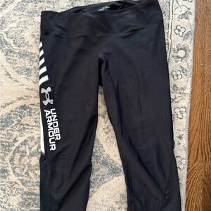Under Armour Womens Cropped Compression Black Running Pants